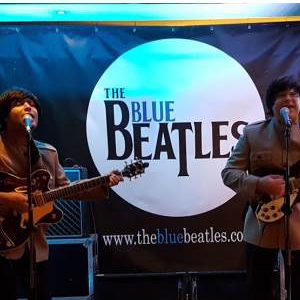 The Blue Beatles Duo performing in Nehru jackets 2
