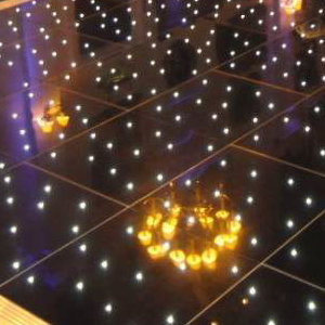 black starlit dance floor