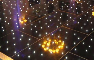 black starlit dance floor