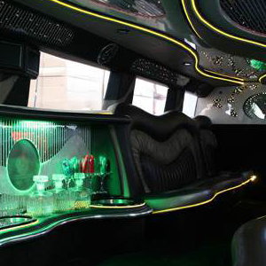 Inside White Hummer H2