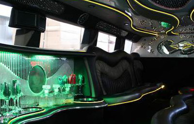 Inside White Hummer H2