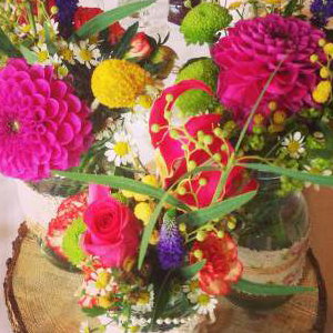 Jam Jar Flower Centrepiece