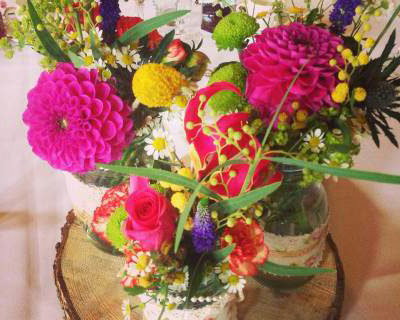 Jam Jar Flower Centrepiece