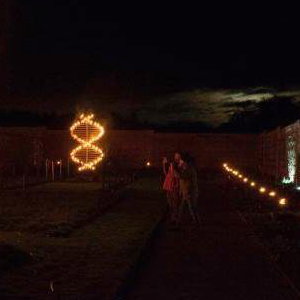 Venue dressing with flames