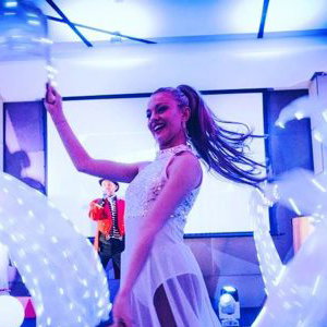 Bollywood dancers with LED wings