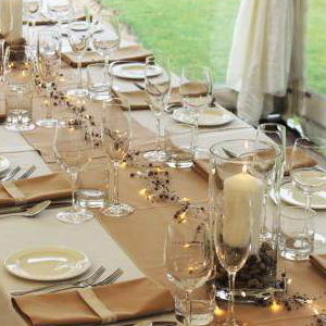 Fine crockery, Verdi cutlery, Reserva glasses, cappuccino linen 2