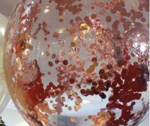 Clear bubble rose gold confetti