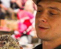 Justin and an African Hedgehog