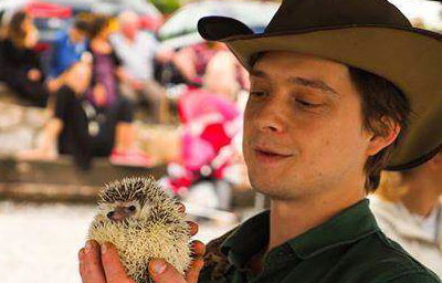 Justin and an African Hedgehog
