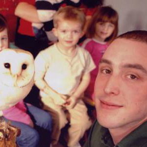 Jack and a Barn Owl at a Children;S Party