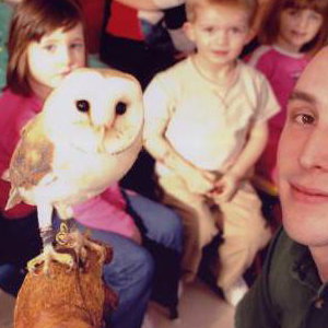 Jack and a Barn Owl at a Children;S Party