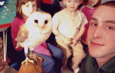 Jack and a Barn Owl at a Children;S Party
