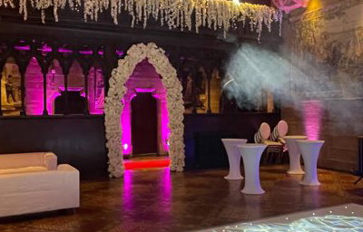peckforton intelligent movers, uplighters, ceiling wash, DJ booth