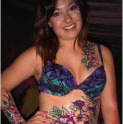 Body glitter art