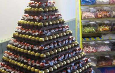 cooling castle barn pick n mix and ferrero lindt lindor pyramid