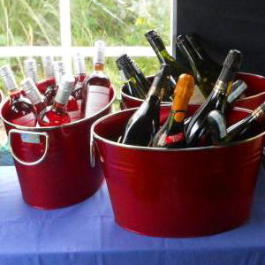 Prosecco & wine chilling before service