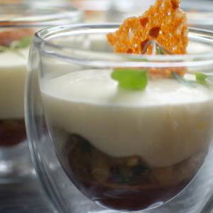 Textures of Chicken in Double Layered Shot Glass