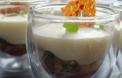 Textures of Chicken in Double Layered Shot Glass