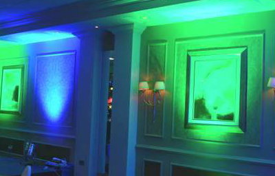 Mood lighting used on walls