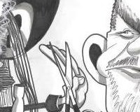 Lemmy and friend by Mick Wright Caricatures
