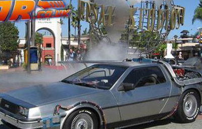 The BTTF Car parked up at Universal Studios Hollywood