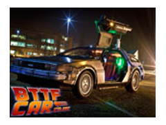 BTTF Car Delorean Time Machine Hire logo