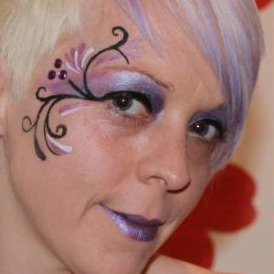 pastel hair colour and make up to match.