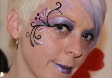 pastel hair colour and make up to match.