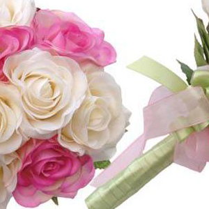 Ivory & Pink Rose Soft Touch Wedding Posy