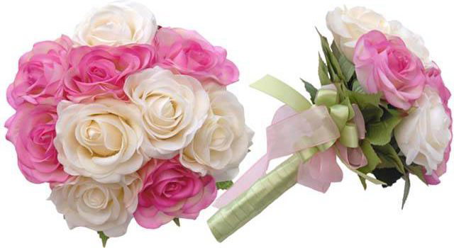 Ivory & Pink Rose Soft Touch Wedding Posy