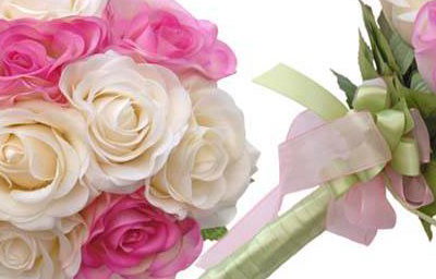 Ivory & Pink Rose Soft Touch Wedding Posy