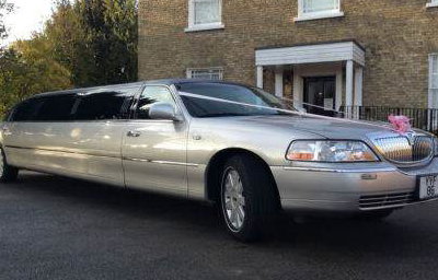 Silver Limo. Perfect for Parties Weddings and Proms. We also have a silver Chrysler 8 seat limo