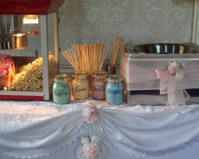 Popcorn and Candyfloss supplied for a wedding at the Waterton Park Hotel