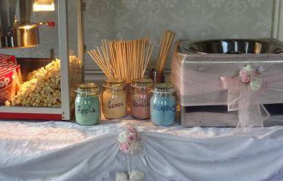 Popcorn and Candyfloss supplied for a wedding at the Waterton Park Hotel