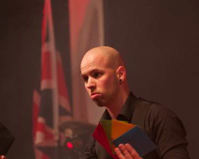 on stage