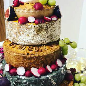 Cheese and pie tower