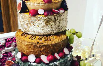 Cheese and pie tower