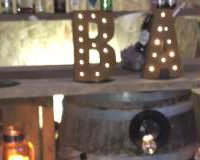 rustic barrel bar