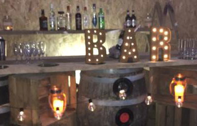 rustic barrel bar