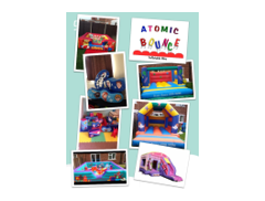 Atomic Bounce soft play and castle hire in scunthorpe. logo
