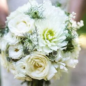 white handtied bouquet