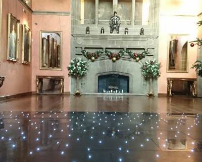 black led dancefloor in bucks hall at cowdray house at christmas