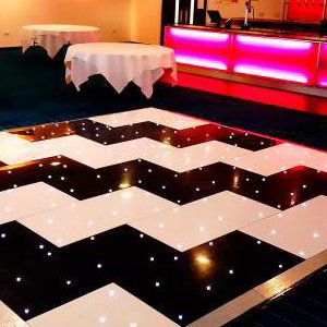 black and white led dancefloor zig zag stripes at butlins