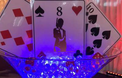 Casino Themed Centrepiece hire in Hertfordshire, Bedfordshire, Essex & surrounding areas.