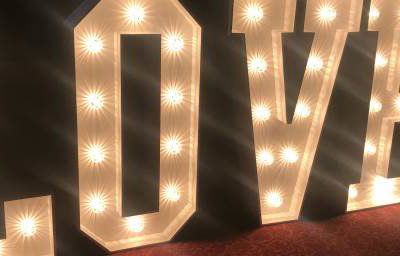 4ft Light Up LOVE Letter hire in Hertfordshire, Bedfordshire, Essex & surrounding areas. 
