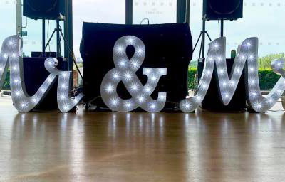 Light Up 'Mr & Mrs' Letter Hire in Hertfordshire, Essex, Bedfordshire & surrounding areas