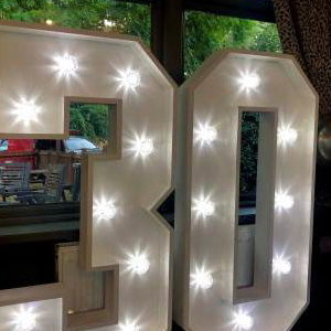 Light Up Number Hire in Hertfordshire, Essex, Bedfordshire & surrounding areas. Perfect for all birthdays, birthdays, weddings, Proms and many more