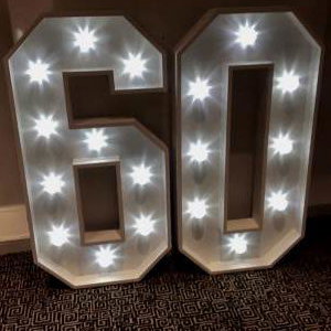 Light Up Number Hire in Hertfordshire, Essex, Bedfordshire & surrounding areas. Perfect for all birthdays, birthdays, weddings, Proms and many more