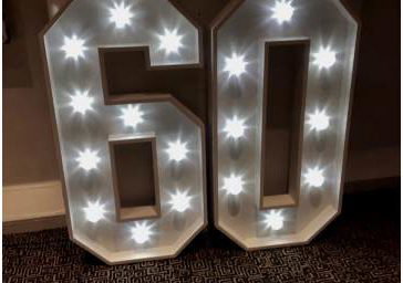 Light Up Number Hire in Hertfordshire, Essex, Bedfordshire & surrounding areas. Perfect for all birthdays, birthdays, weddings, Proms and many more