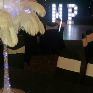 Gatsby themed venue styling available in Hertfordshire, Bedfordshire, Essex & surrounding areas